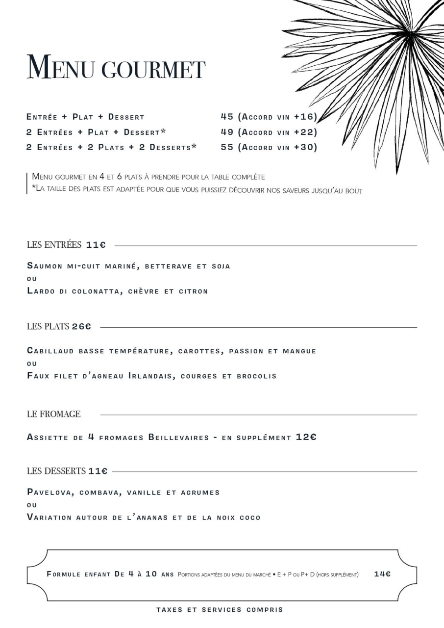 La Carte - Le Transition - Restaurant Bistronomique Nantes - restaurant a faire NANTES