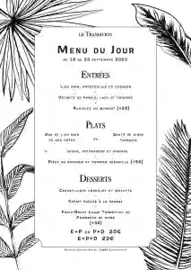 La Carte - Le Transition - Restaurant Bistronomique Nantes - Restaurant centre ville Nantes