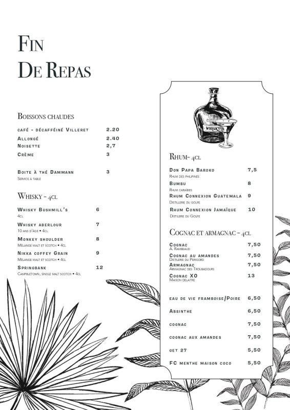 La Carte - Le Transition - Restaurant Bistronomique Nantes - top resto NANTES